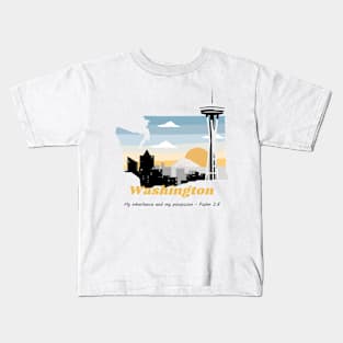 USA State of Washington Psalm 2:8 - My Inheritance and possession Kids T-Shirt